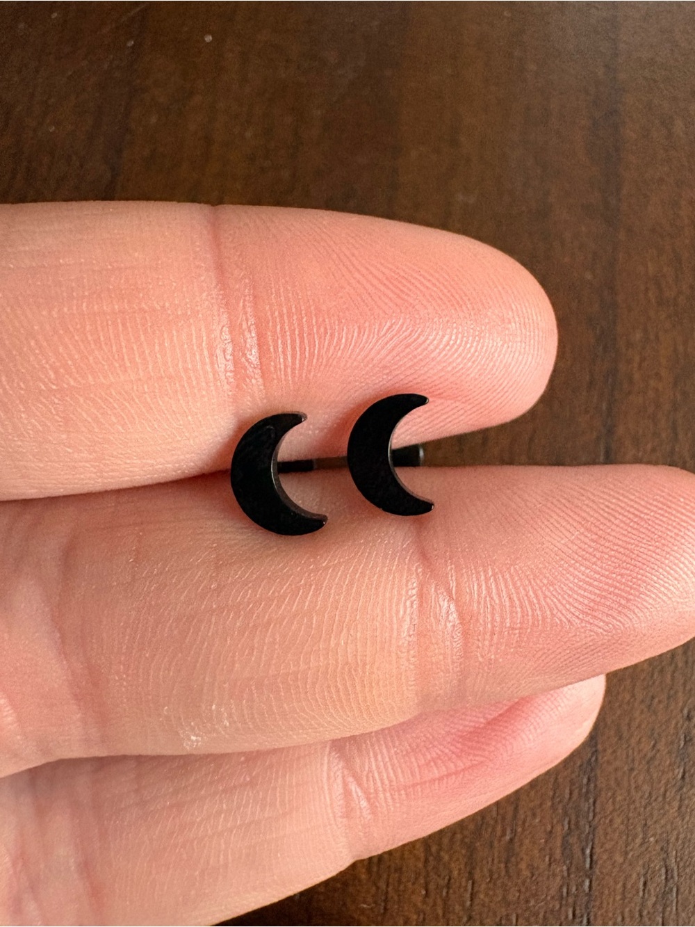 Black Crescent Moon Stud Earrings - Women Jewelry
